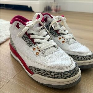 Jordan 3 cardinal retro size 4.5Y (womens 6, 6.5)